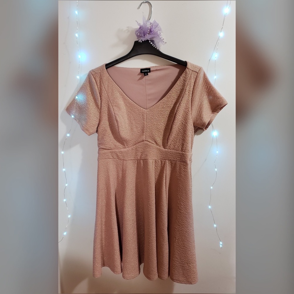 Pinkish Nude Gold Flecks Torrid Dress
